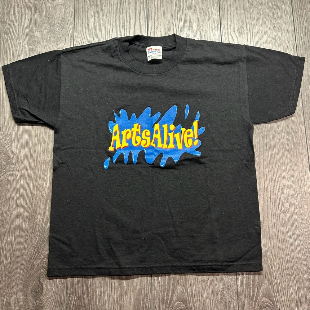 Vintage Disney Art Attack TV Show Arts Alive T-Shirt Kids Large Black L